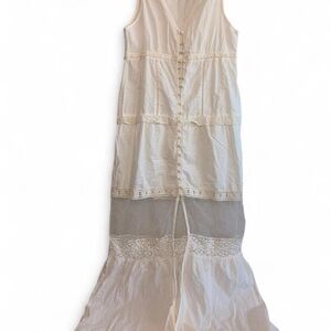 Forever 21 White/Natural Boho Beach Dress - Cover Up / Size S